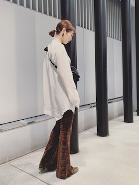 「アイテム（ブーティ、グリーン系）」を使った、saoさん（レディース・162cm）の冬コーディネート