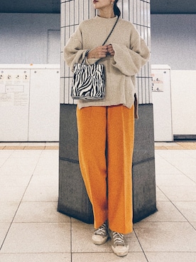 「A land（エーランド）のアイテム」を使った、saoさん（レディース・162cm）の冬コーディネート