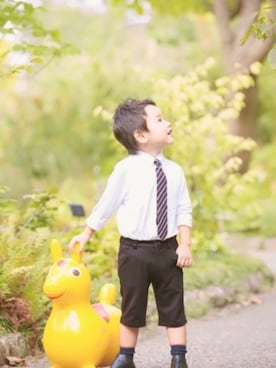 「WASK（ワスク）のアイテム（ブーツ）」を使った、巧さん（キッズ・100cm）の秋コーディネート
