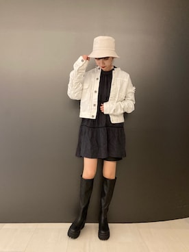 「JEANASIS（ジーナシス）のアイテム（デニムジャケット）」を使った、Marin （JEANASIS ）さん（レディース・164cm）の冬コーディネート
