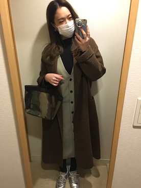 「ピスタチオ」｜「アイテム（チェスターコート）」を使った、yukiさん（レディース・163cm）の春コーディネート