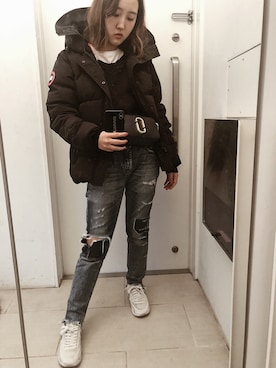 「RCWB（アールシーダブリュービー）のアイテム（パンツ）」を使った、KANONさん（レディース・159cm）の冬コーディネート