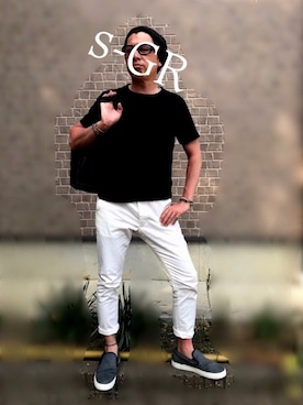 「wjk（ダヴルジェイケイ）のアイテム（その他シューズ）」を使った、s-GR🇮🇹さん（メンズ・175cm）の春コーディネート