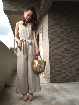 「Mila Owen（ミラオーウェン）のアイテム（オールインワン・サロペット）」を使った、chima*さん（レディース・165cm）の夏コーディネート