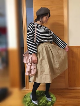 「ベレ女」｜くろ🍀😚さん（レディース・153cm）の冬コーディネート
