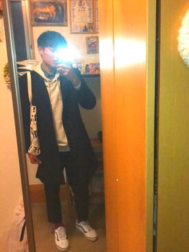 「2018マイベストコーデ」｜「アイテム（スラックス）」を使った、しょうやさん（メンズ・180cm）の冬コーディネート