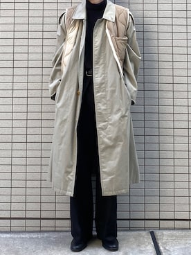 「JOHN LAWRENCE SULLIVAN」｜「アイテム（トレンチコート）」を使った、ryoyaさん（メンズ・178cm）の冬コーディネート