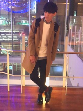 まきおさん（メンズ・171cm）の冬コーディネート