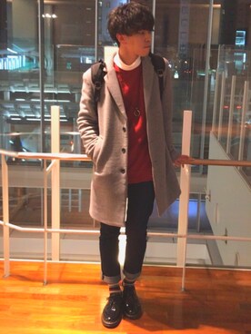 まきおさん（メンズ・171cm）の冬コーディネート