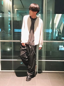 「リドム」｜「アイテム（ブルゾン）」を使った、まきおさん（メンズ・171cm）の秋コーディネート