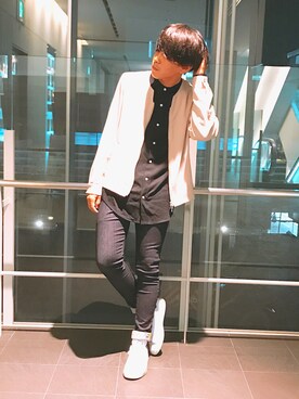 「リドム」｜「アイテム（ブルゾン）」を使った、まきおさん（メンズ・171cm）の秋コーディネート