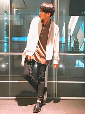 「リドム」｜「アイテム（ブルゾン）」を使った、まきおさん（メンズ・171cm）の秋コーディネート
