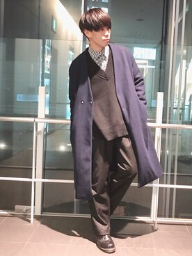 「EMMA CLOTHES（エマクローズ）のアイテム（その他アウター）」を使った、まきおさん（メンズ・171cm）の冬コーディネート