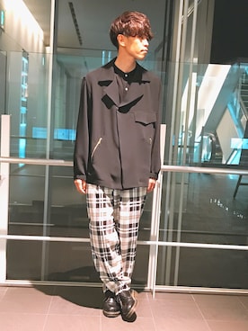 「クルニ」｜「アイテム（ブルゾン）」を使った、まきおさん（メンズ・171cm）の春コーディネート