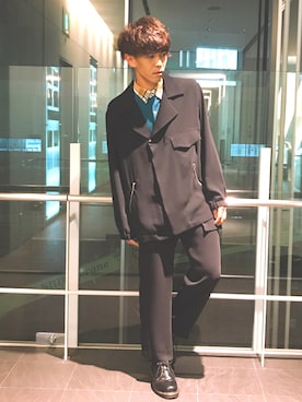 「クルニ」｜「アイテム（ブルゾン）」を使った、まきおさん（メンズ・171cm）の秋コーディネート