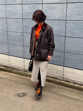 「パラブーツ」｜「アイテム（ブルゾン）」を使った、もりさん（レディース・157cm）の冬コーディネート