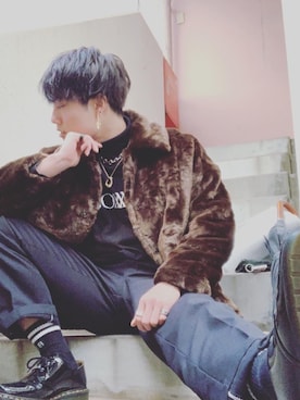 「SHAREEF（シャリーフ）のアイテム（ブルゾン）」を使った、道ポンさん（メンズ・170cm）の冬コーディネート