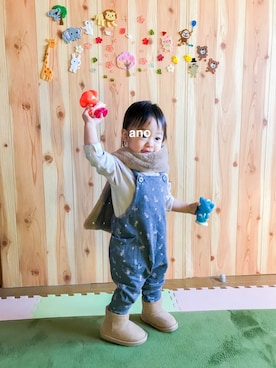 「next（next）のアイテム（サロペット/オーバーオール）」を使った、anoanoさん（キッズ・80cm）の秋コーディネート