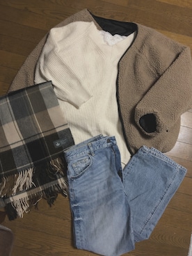 「シンプルおしゃれが好き」｜「アイテム（ブルゾン）」を使った、さっちゃんさん（レディース・165cm）の冬コーディネート