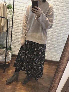 「Aco Design（アコデザイン）のアイテム」を使った、さっちゃんさん（レディース・165cm）の冬コーディネート