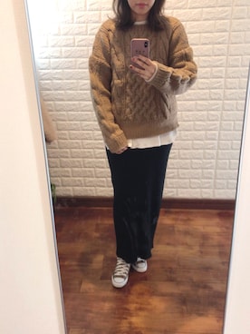 「ALLUMER（アリュメール）のアイテム（トップス）」を使った、さっちゃんさん（レディース・165cm）の冬コーディネート