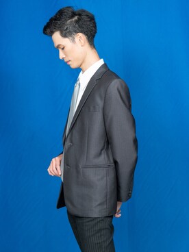 「no brand（ノーブランド）のアイテム（ネクタイ、グレー系）」を使った、Jack C.さん（メンズ・180cm）の秋コーディネート