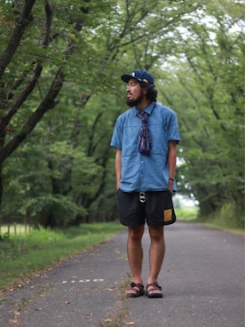 「NATAL DESIGN（ネイタルデザイン）のアイテム（帽子）」を使った、SCATTER BRAIN nicoじいさん（メンズ・174cm）の夏コーディネート