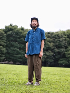 「NATAL DESIGN（ネイタルデザイン）のアイテム（帽子）」を使った、SCATTER BRAIN nicoじいさん（メンズ・174cm）の夏コーディネート