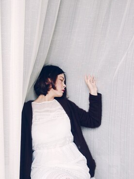 「Mo&Co.（モーアンドコー）のアイテム（ワンピース/ドレス）」を使った、Cheny荧さん（レディース・158cm）の冬コーディネート