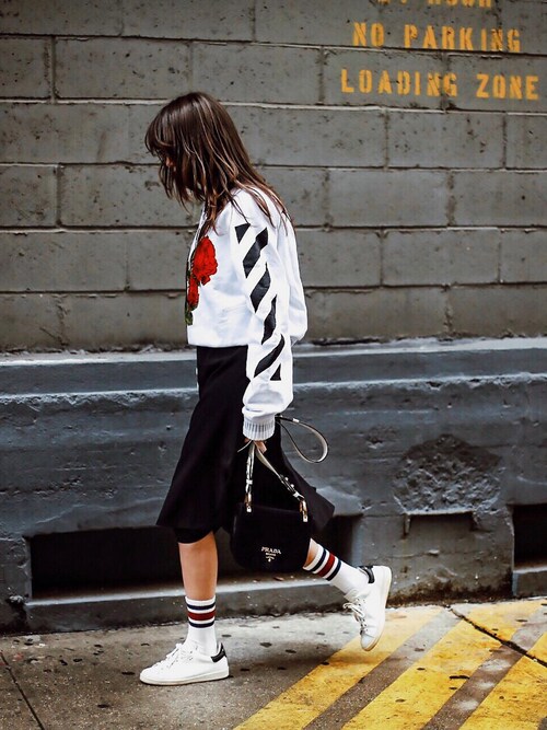 off white（オフホワイト）の「Spray Stripes Zip-Up Cotton