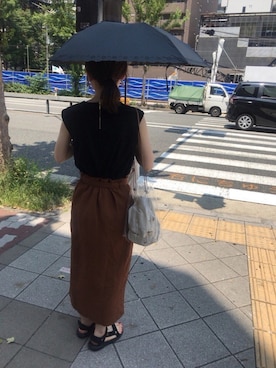 「うしろ姿」｜「アイテム（サンダル）」を使った、ankoさん（レディース・157cm）の夏コーディネート
