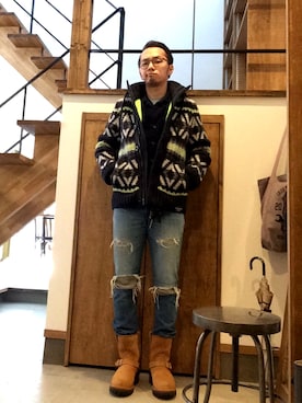 「Abercrombie&Fitch（アバークロンビーアンドフィッチ）のアイテム（その他アウター）」を使った、はるさん（メンズ・167cm）の冬コーディネート