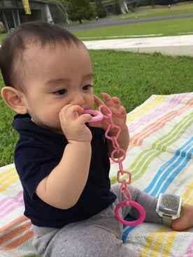 「joha（ヨハ）のアイテム」を使った、m-twitさん（キッズ・80cm）の秋コーディネート