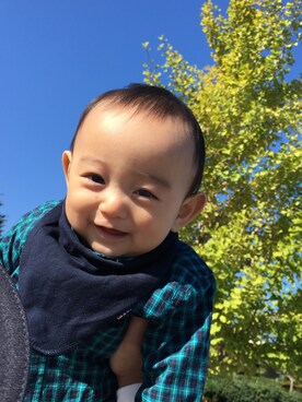 「joha（ヨハ）のアイテム」を使った、m-twitさん（キッズ・70cm）の秋コーディネート