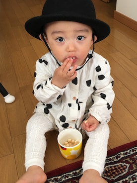 「ZARA KIDSのアイテム（チュニック）」を使った、m-twitさん（キッズ・80cm）の春コーディネート