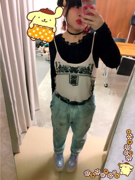 「アイテム（キャミソール、ベージュ系）」を使った、さいとうさん（レディース・148cm）の春コーディネート