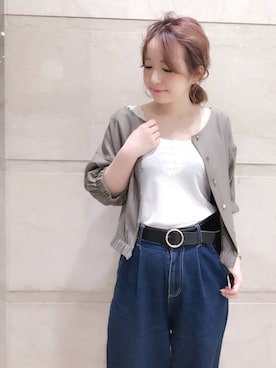 「Cheek（チーク）のアイテム（ブルゾン）」を使った、たきさん（レディース・157cm）の夏コーディネート