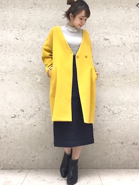 「Cheek（チーク）のアイテム（その他アウター）」を使った、たきさん（レディース・157cm）の秋コーディネート