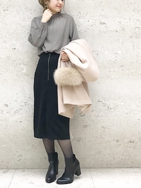 「Cheek（チーク）のアイテム（その他アウター）」を使った、たきさん（レディース・157cm）の冬コーディネート