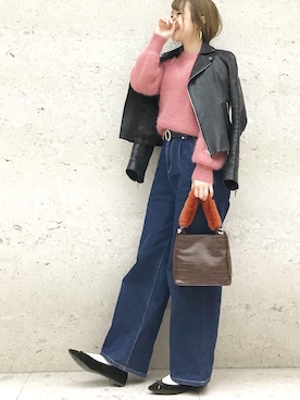 「アンゴラ」｜「アイテム（ジャケット/アウター）」を使った、たきさん（レディース・157cm）の冬コーディネート