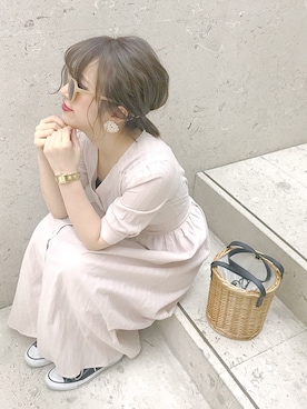 「レトロワンピース」｜「アイテム（その他）」を使った、たきさん（レディース・157cm）の春コーディネート