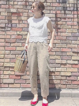 「archives（アルシーヴ）のアイテム（シューズ）」を使った、たきさん（レディース・157cm）の春コーディネート