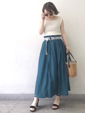 「archives（アルシーヴ）のアイテム（シューズ）」を使った、たきさん（レディース・157cm）の夏コーディネート