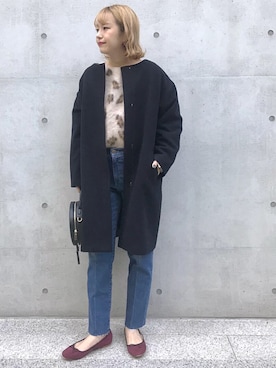 「Cheek（チーク）のアイテム（その他アウター）」を使った、たきさん（レディース・157cm）の秋コーディネート