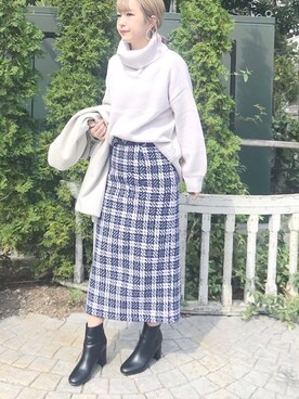 「オフタートルニット」｜たきさん（レディース・157cm）の秋コーディネート