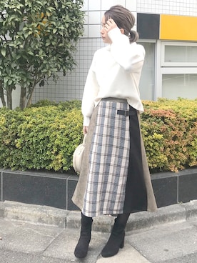 「オフタートルニット」｜たきさん（レディース・157cm）の冬コーディネート