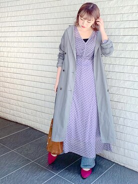 「Moname（モナーム）のアイテム（ジャケット/アウター）」を使った、たきさん（レディース・157cm）の春コーディネート
