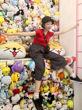 「charm's（チャムス）のアイテム」を使った、一丸さん（レディース・165cm）の夏コーディネート