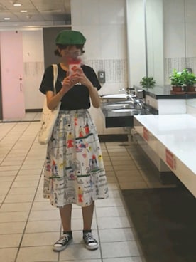 「VINTAGE（ヴィンテージ）のアイテム（エコバッグ/サブバッグ）」を使った、一丸さん（レディース・165cm）の秋コーディネート