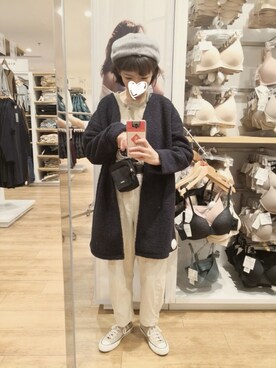 「charm's（チャムス）のアイテム」を使った、一丸さん（レディース・165cm）の秋コーディネート